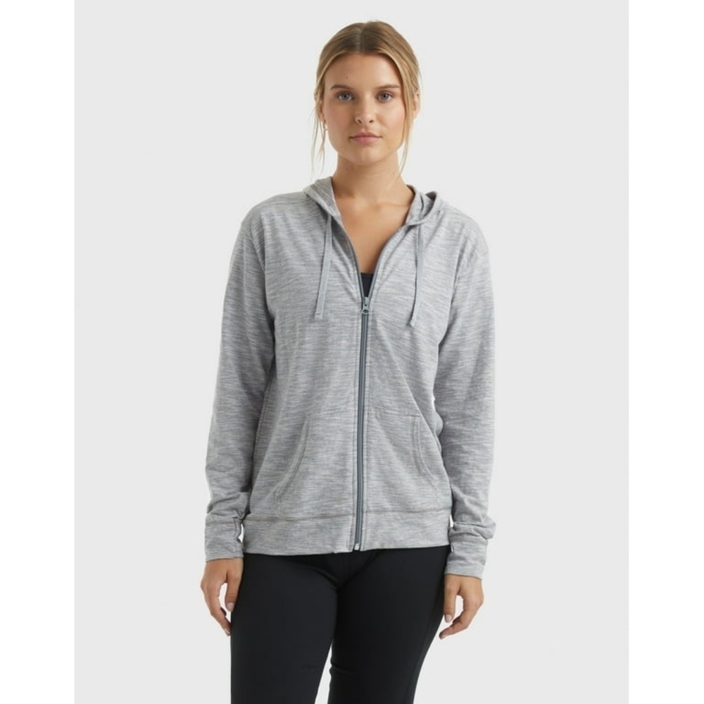 Hanes women's grey zip up hoodie size:M
